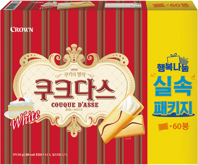 쿠크다스 화이트 과자 4p, 512g, 1개