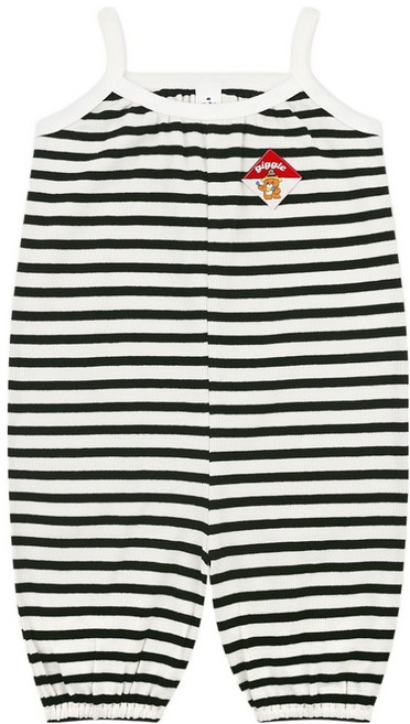 Milk Baby 跳舞小熊條紋吊帶褲