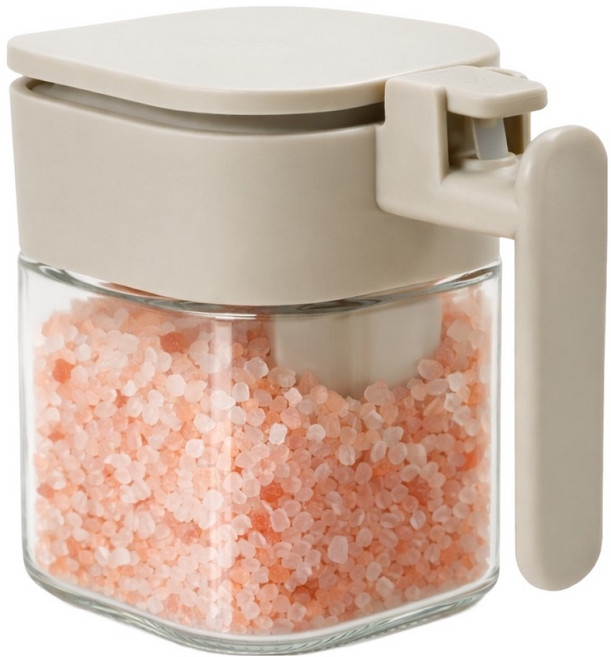 위티미티 눅눅함 차단 방수 원터치 실리콘 밀폐 양념통 세트, 크림 오트밀, 1개, 400ml