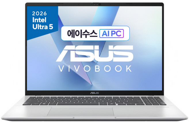 ASUS 2026 비보북 16 코어Ultra5 인텔 14세대, 쿨실버, X1607AA-MB045W, 512GB, 16GB, WIN11 Home