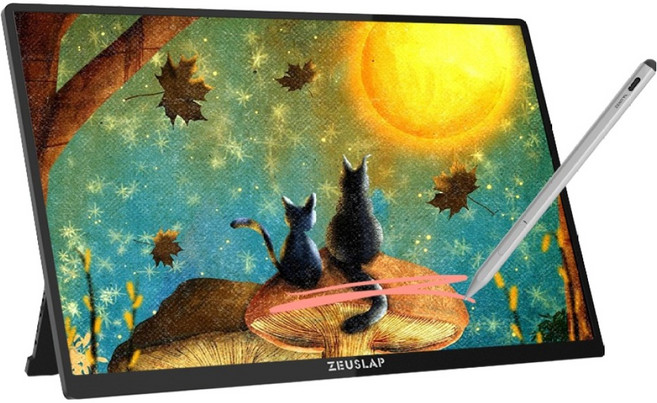 제우스랩 2.5K QHD 포터블 터치 모니터 120Hz 400cd + 터치펜 세트 34.4cm, 40.6cm, P16MAX PRO