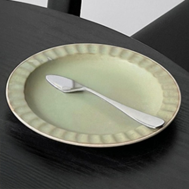 아메리칸로드 프랑스 레트로 원형 플레이트 디저트 접시 HR2638, 그린, 1개