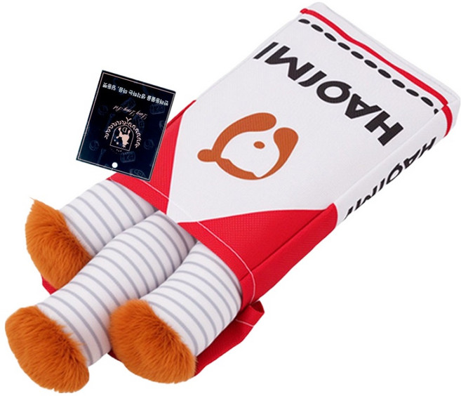 딩동펫 강아지 담배 인형 삑삑이 장난감, 레드, 1개