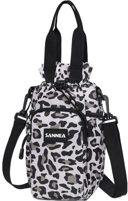 바른리빙 고급 이중 텀블러 파우치 가방, 레오파드 블랙, 1개