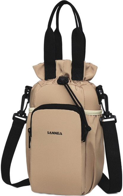 바른리빙 고급 이중 텀블러 파우치 가방, 베이지, 1개