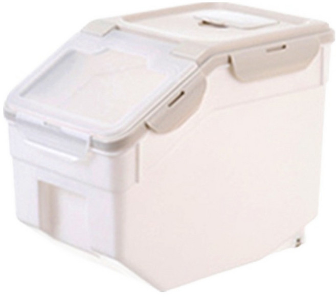 리치독스 반려동물 공기 습기차단 사료보관함 소형 4~6kg, 아이보리, 1개