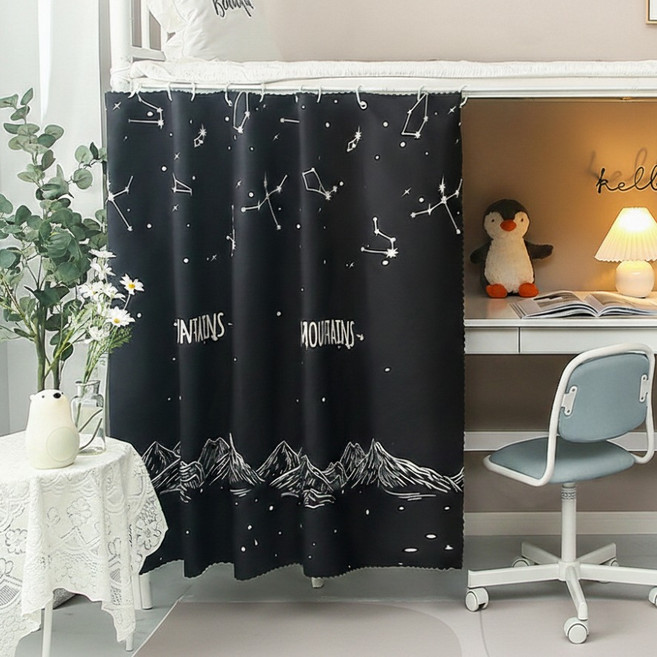 픽노아 기숙사 이층 침대용 수면집중형 암막 커튼 2p