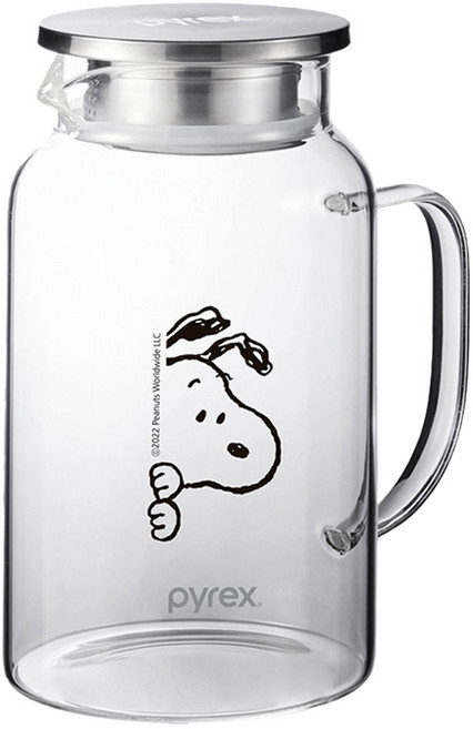 Corelle Brands 康寧餐具 耐熱壺, 偷看款 玻璃色, 1個, 1450ml