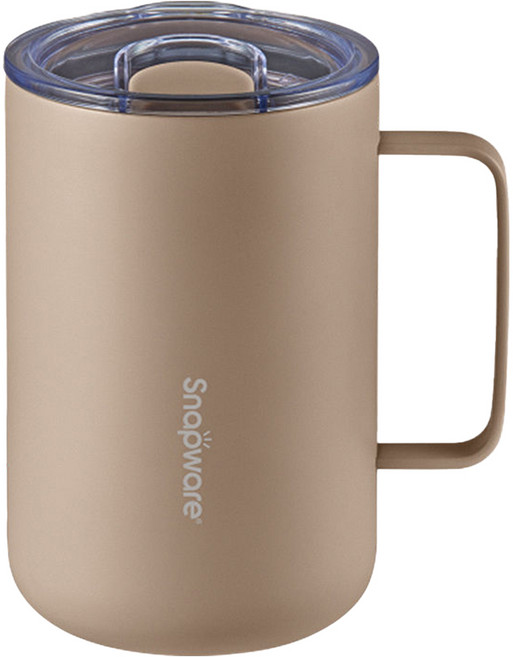 Corelle Brands 康寧餐具 輕瓷不鏽鋼保溫保冰辦公杯, 河岸沙, 1個, 620ml