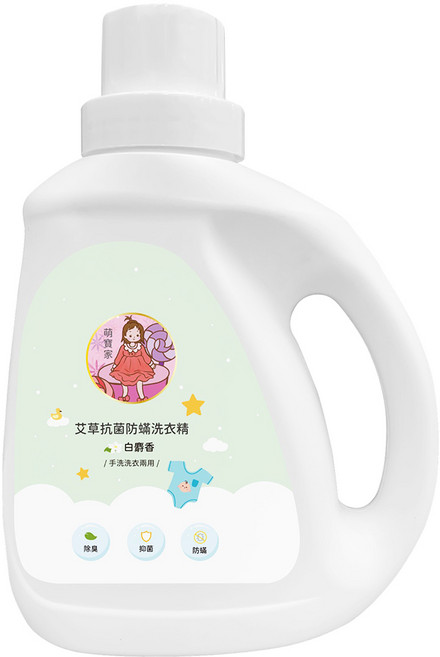 MINNA BAO 萌寶家 艾草抗菌防蟎洗衣精 白麝香, 1個