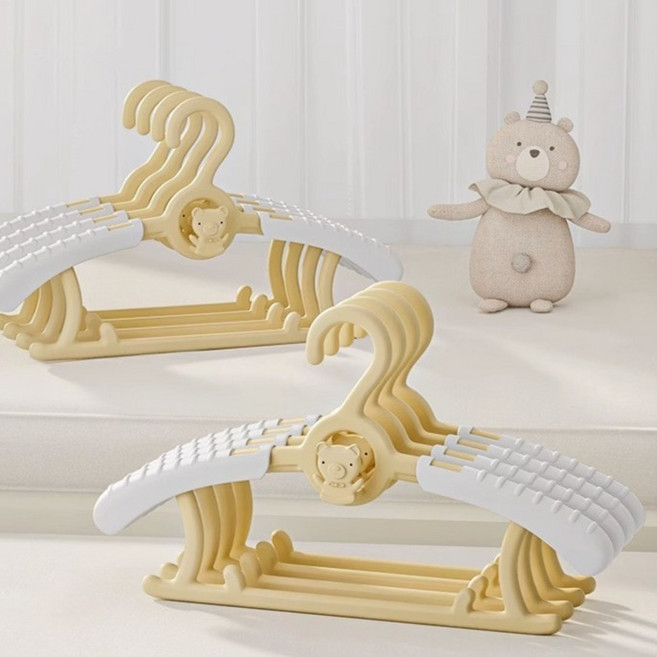 앞날창창 논슬립 길이조절 가능 유아 옷걸이, 옐로우, 30개