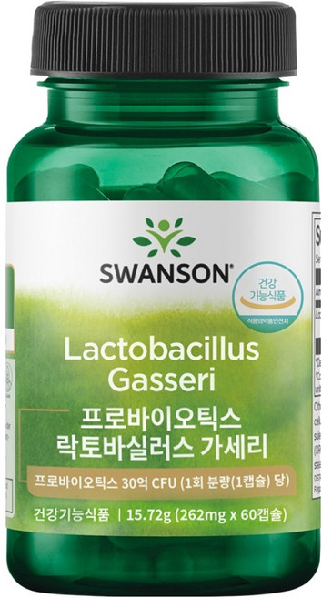 스완슨 프로바이오틱스 락토바실러스 가세리 유산균 15.72g, 60정, 1개