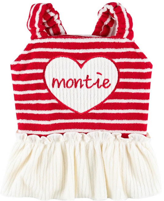 몽띠에 반려동물 커들리 원피스, 레드, 1개