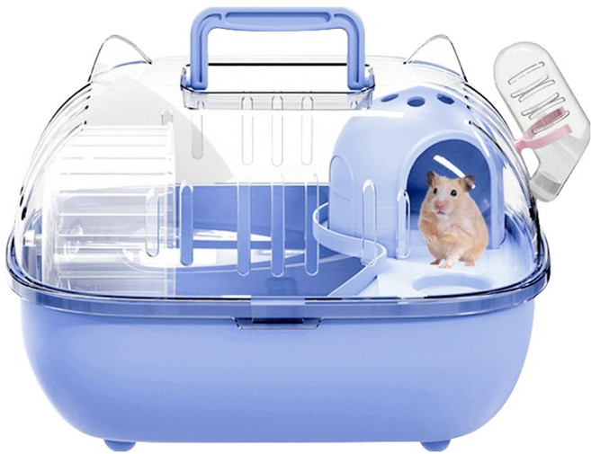 랜보어 햄스터 쫑긋 일체형 이동장 FREE, 블루, 1개