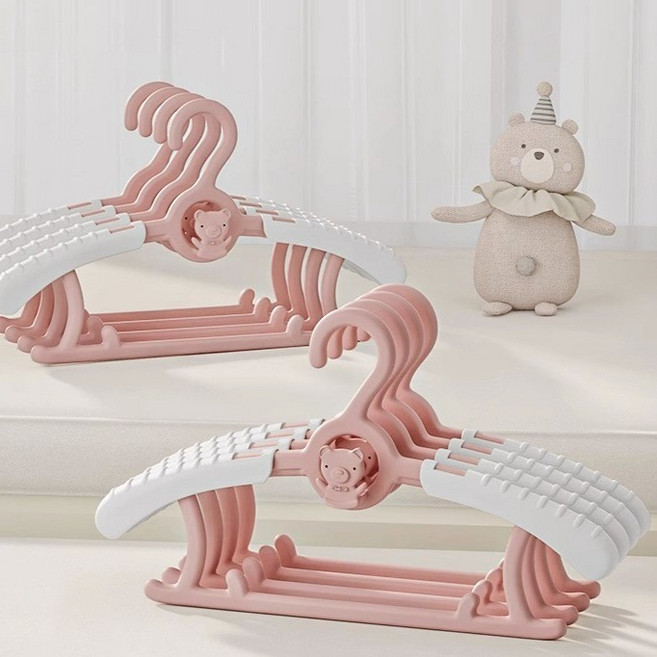 앞날창창 논슬립 길이조절 가능 유아 옷걸이, 핑크, 30개