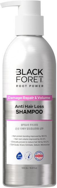 블랙포레 루트파워 손상 리페어 탈모증상완화 샴푸, 1개, 500ml