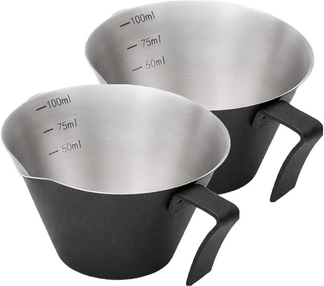 LANO 304 스텐 에스프레소 샷잔 100ml, 블랙, 2개