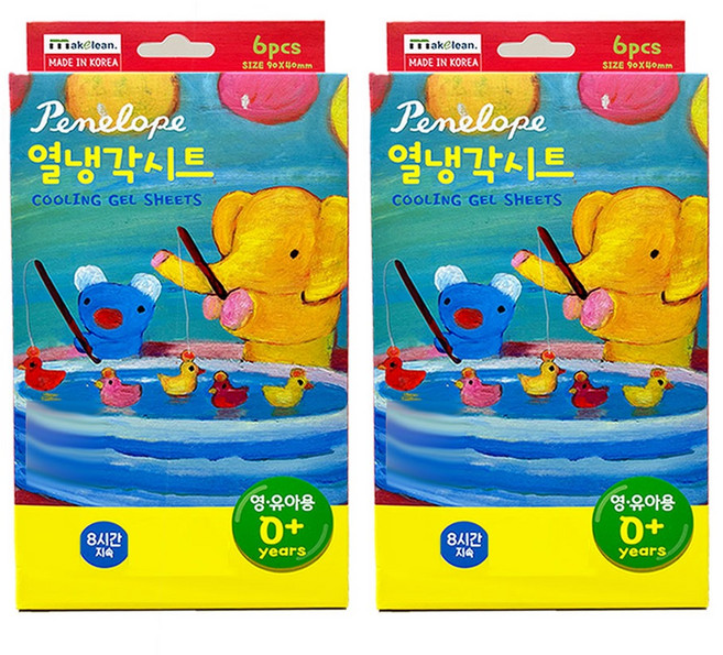 페넬로페 영유아용 열냉각시트, 2개, 6개입