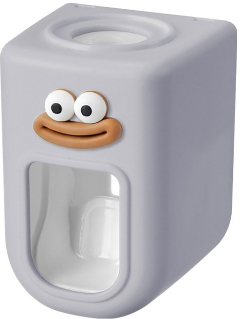 굿앤칩 욕실 무타공 오리 원터치 자동 치약 디스펜서, 그레이, 1개