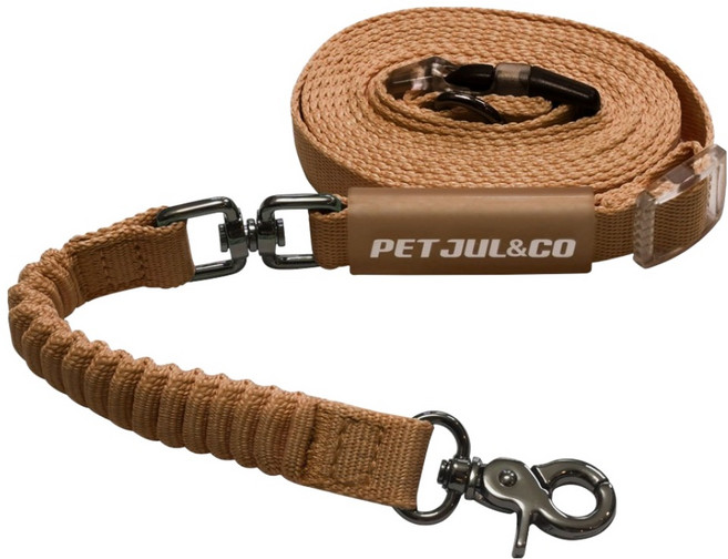 펫줄앤코 길이조절 핸즈프리 완충 리드줄, 브라운, 1개