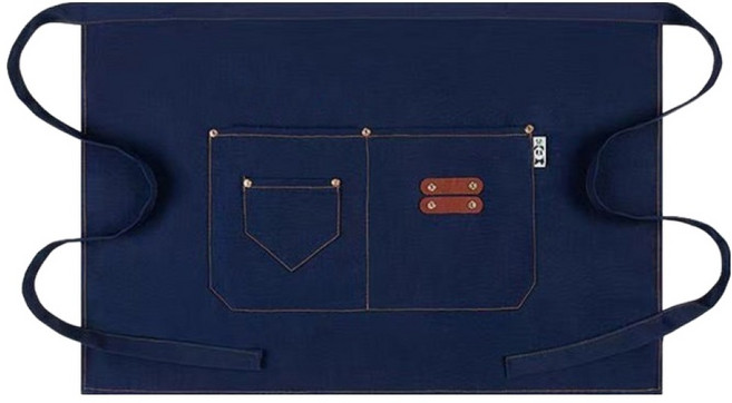 바른리빙 캔버스 카페 주방 허리 앞치마, 네이비, 1개