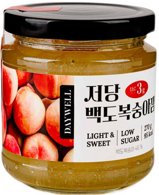 데이웰 저당 백도복숭아잼, 1개, 270g