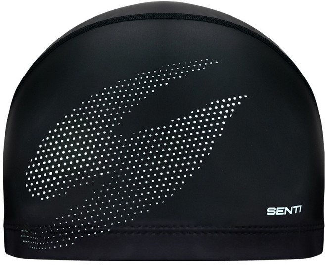 SENTI Haftoncenti 矽膠塗層泳帽, 黑色, 1個