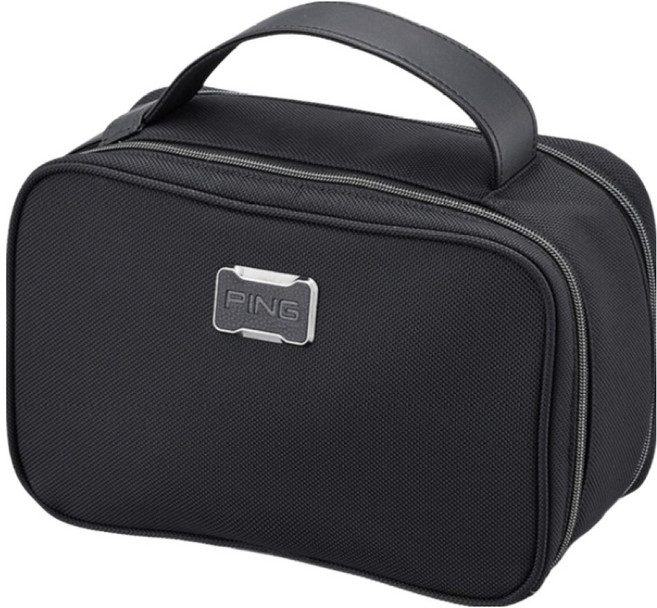 핑 패턴 2단 파우치, 블랙, 1개