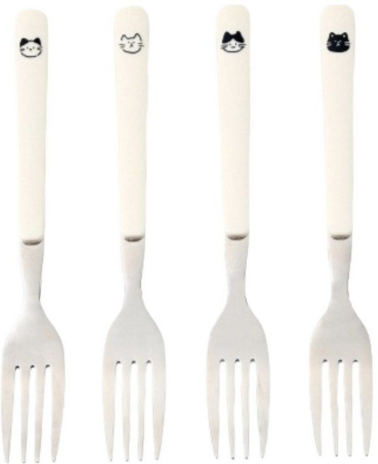 모던하우스 L 우리집뚱냥이 티포크세트, 티포크 4p, 1세트