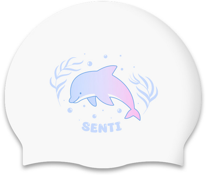 센티 버블돌핀 실리콘 수모, WHITE, 1개