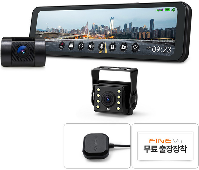 파인뷰 R5 POWER 실외형 LED R5 POWER 후방 실외 GPS 룸미러 블랙박스 출장 설치쿠폰 포함, 본체 + 전방카메라 + SD 카드, 32GB