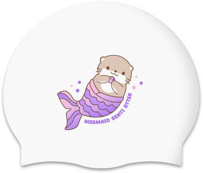 센티 인어수달 수리 실리콘 수모, WHITE + PL, 1개