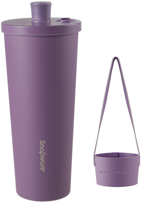 Corelle Brands 康寧餐具 輕瓷保溫保冰跳跳吸管杯, 紫羅蘭, 1個, 850ml