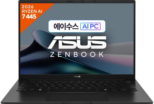 에이수스 2026 젠북 14 라이젠 AI 라이젠 AI 400 시리즈, 제이드 블랙, UM3406GA-QL151W, 1TB, 32GB, WIN11 Home