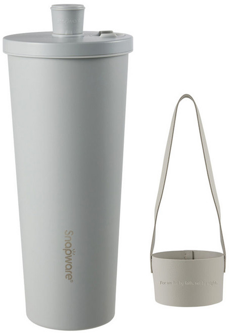 Corelle Brands 康寧餐具 輕瓷保溫保冰跳跳吸管杯, 峽谷灰, 1個, 850ml