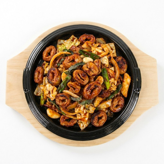 리빙메이트 법랑코팅 무쇠주물 원형 스테이크판 + 원목받침 세트, 혼합색상, 1세트