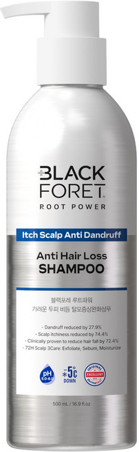 블랙포레 루트파워 가려운 두피 비듬 탈모증상완화 샴푸, 500ml, 1개