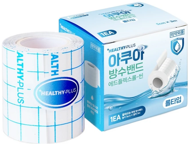 헬씨플러스 아쿠아 롤타입 잘라쓰는 투명 방수 밴드, 1개, 1개입 - 쿠팡