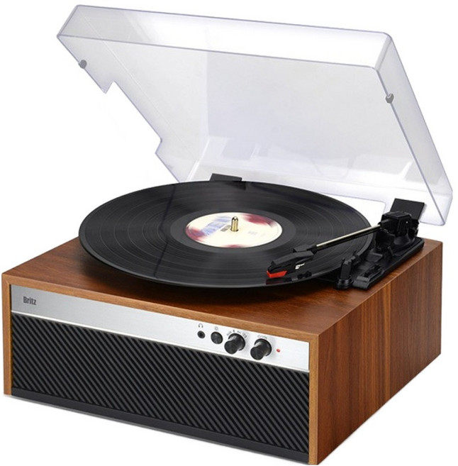 브리츠 LP 양방향 블루투스 턴테이블, 우든, BZ-AP40BT