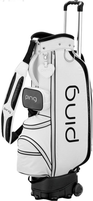 핑 여성용 25년 신상품 핑 휠 캐디백 Sporty PL, 화이트블랙