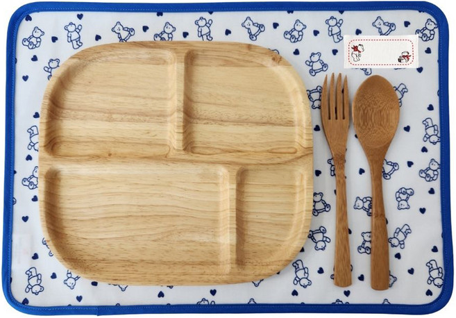 슈슈룸 방수 식판 매트, 블루베어, 1개