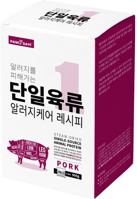 폴리데이 강아지 단일육류 사료 알러지케어 레시피, 900g, 1개, 돼지