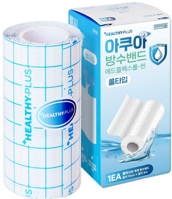 헬씨플러스 아쿠아 롤타입 잘라쓰는 투명 방수 밴드, 1개, 1개입