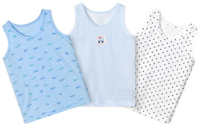 유니프랜드 아동용 익스플로어 면 런닝 3종 세트