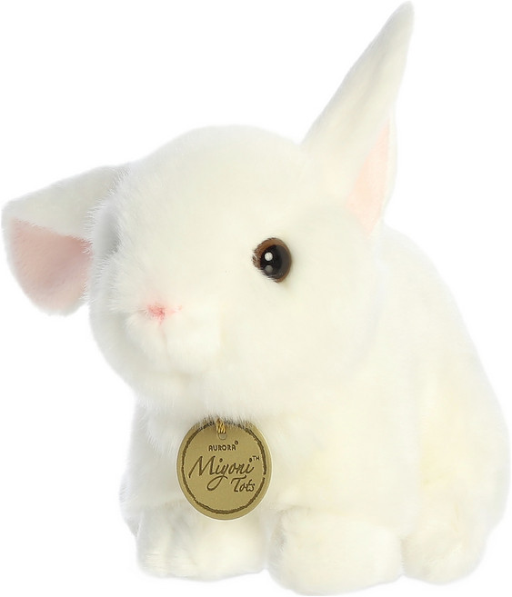 미요니 귀 쫑긋 아기토끼 인형, 화이트, 1개, 13cm