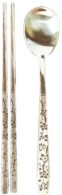 마시피렌체 로얄 티타늄 수저세트, 골드 로렌조, 1세트, 숫가락 + 젓가락