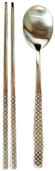 마시피렌체 로얄 티타늄 수저세트, 골드 비바, 1세트, 숫가락 + 젓가락