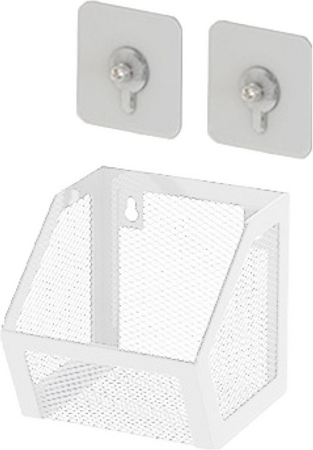 마켓피오 홈 벽걸이형 무타공 잡화 다용도 보관 바구니 1, 1개