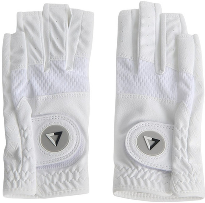 포언더 실리콘 여성용 합피 골프장갑 네일컷 양손용, 화이트, 1세트