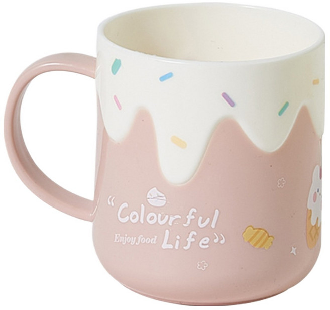 코다치프 휴대용 귀여운 양치컵 8.4 x 9.5 cm, 핑크색, 1개